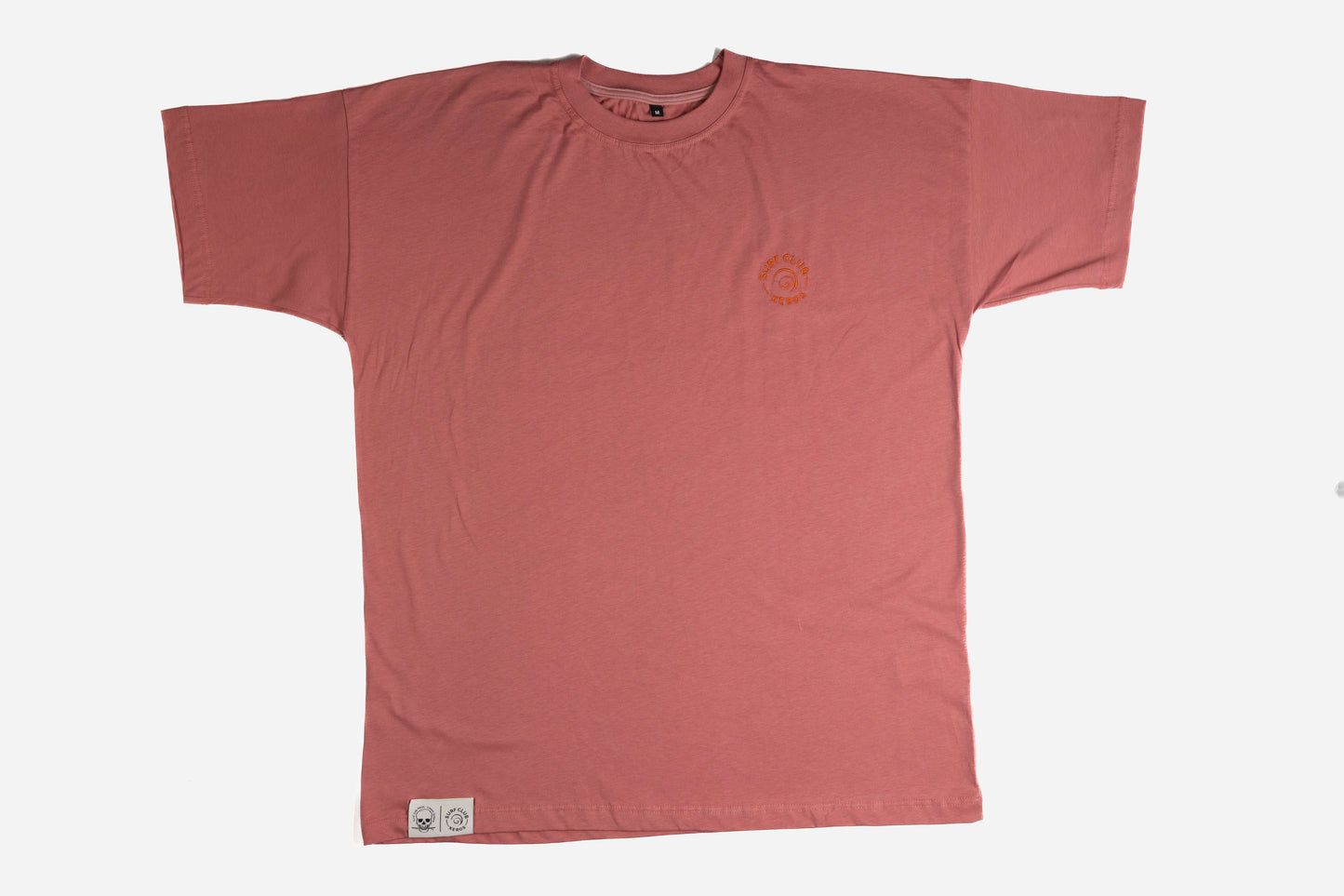 T-SHIRT BATHYMETRY DUSTY ROSE, ORANGE with orange embroidery
