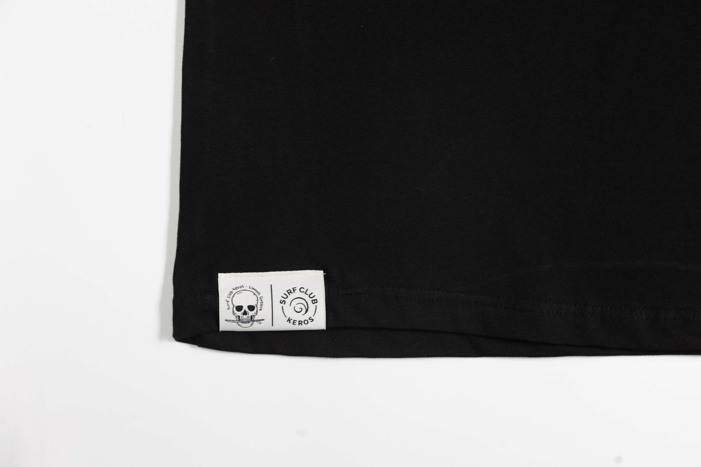 T-SHIRT BATHYMETRY BLACK PURPLE with teal embroidery