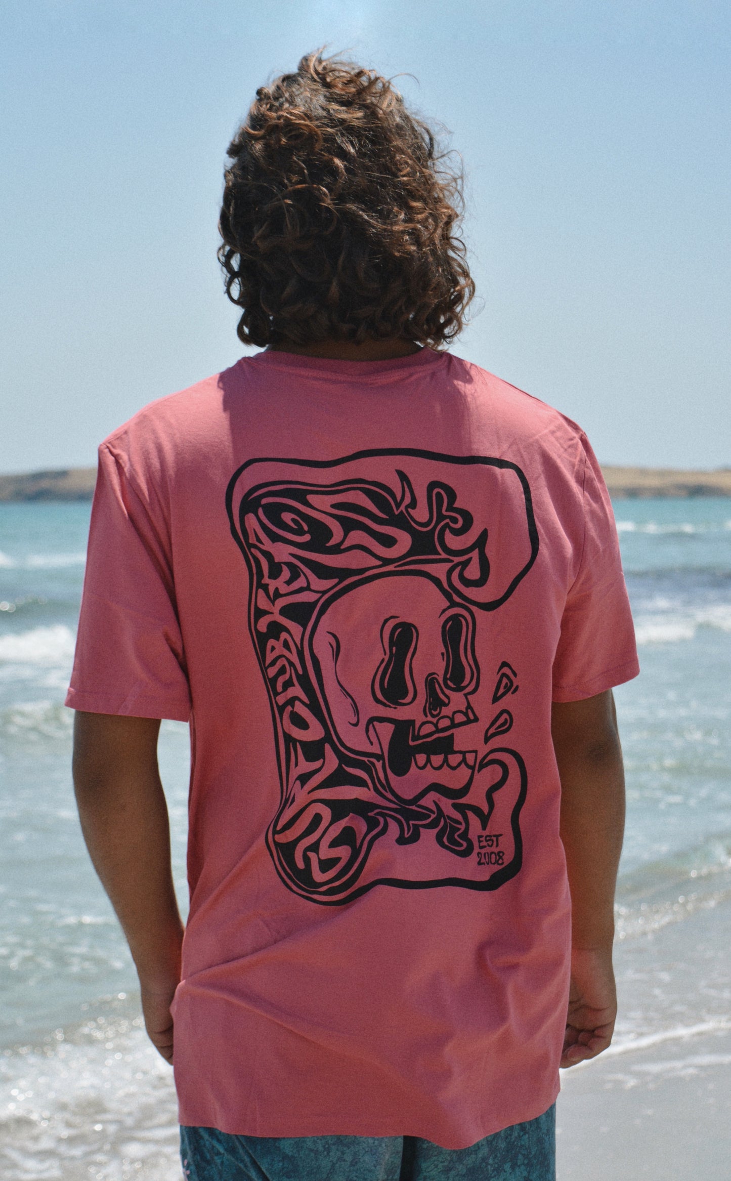 Skull Wave Dusty Rose Tee