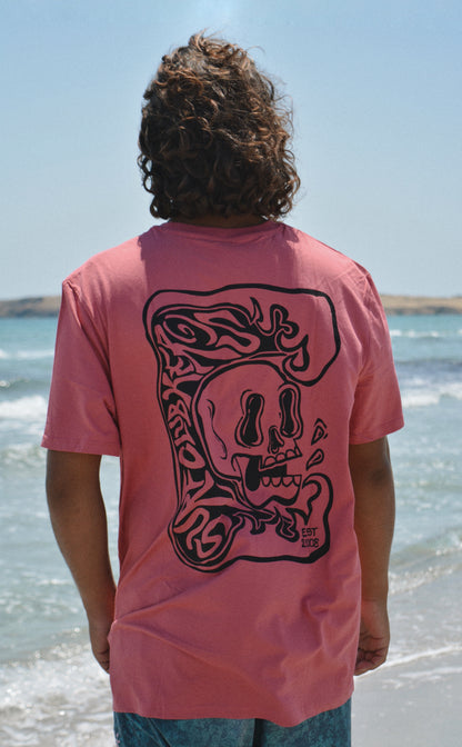 Skull Wave Dusty Rose Tee
