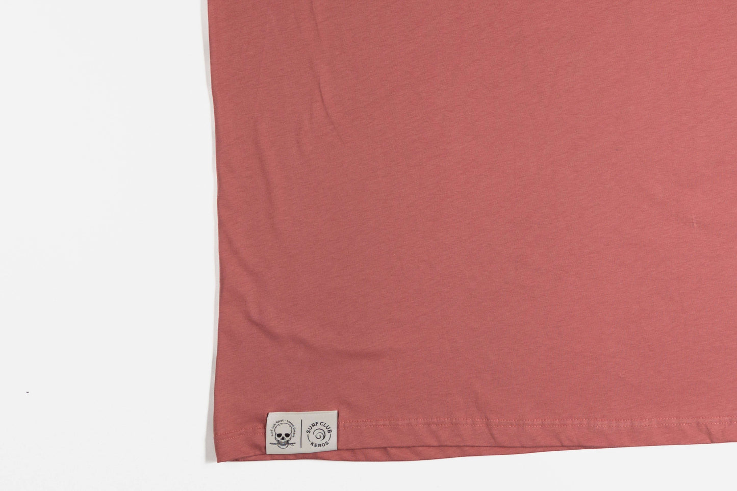 T-SHIRT BATHYMETRY DUSTY ROSE, ORANGE with orange embroidery