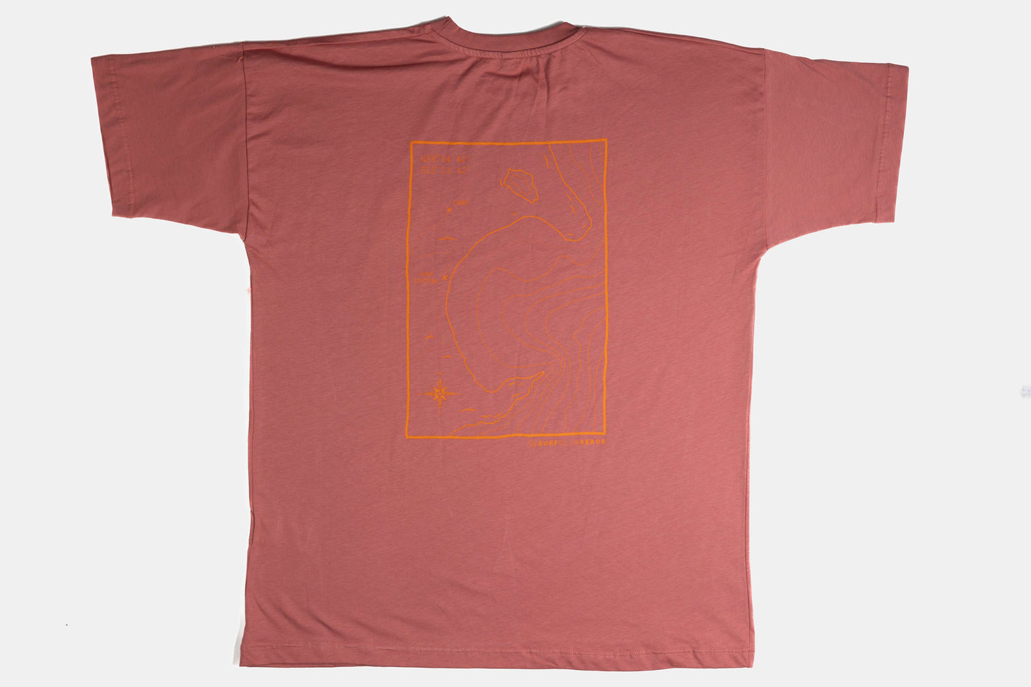 T-SHIRT BATHYMETRY DUSTY ROSE, ORANGE with orange embroidery
