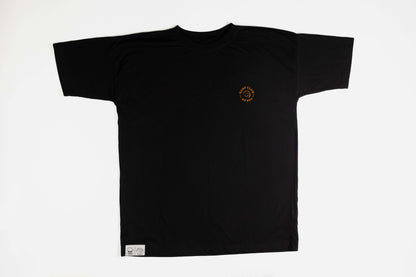 T-SHIRT BATHYMETRY BLACK, LILAC with orange embroidery
