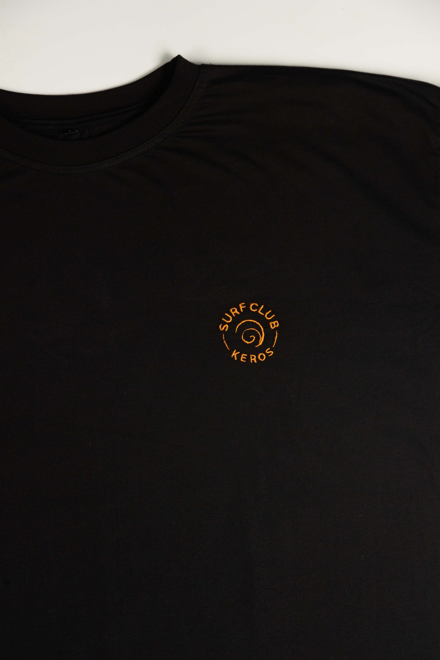 T-SHIRT BATHYMETRY BLACK, LILAC with orange embroidery